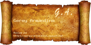 Gerey Armandina névjegykártya